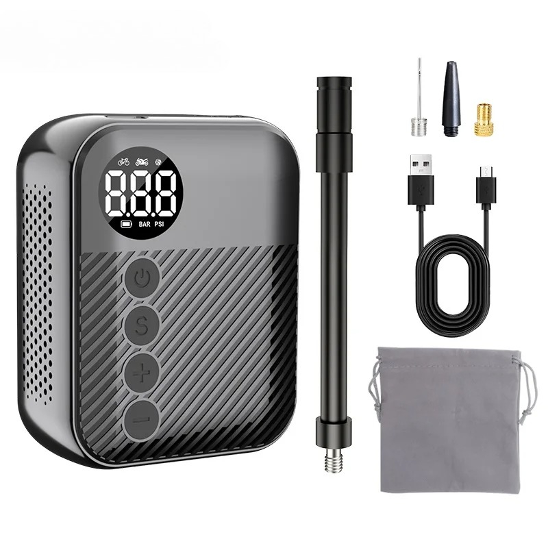 Tire Inflator With Pressure Gauge Auto Stop - 휴대용 타이어 공기 주입기, 미니 전동