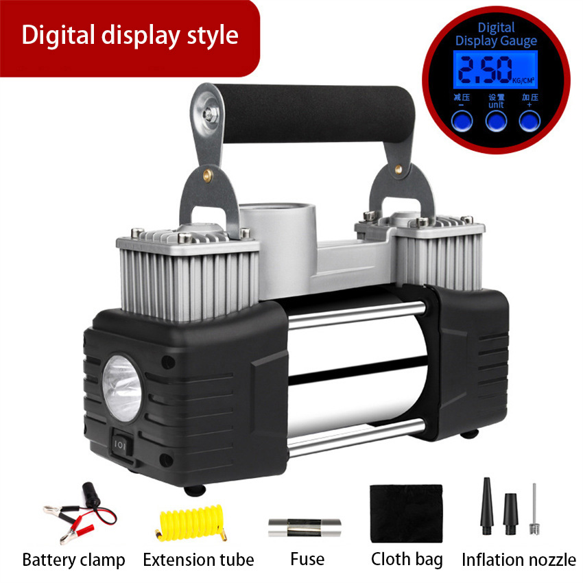 Tire Inflator Dual Cylinder - 12V 고출력 자동차용 휴대용 듀얼 실린더