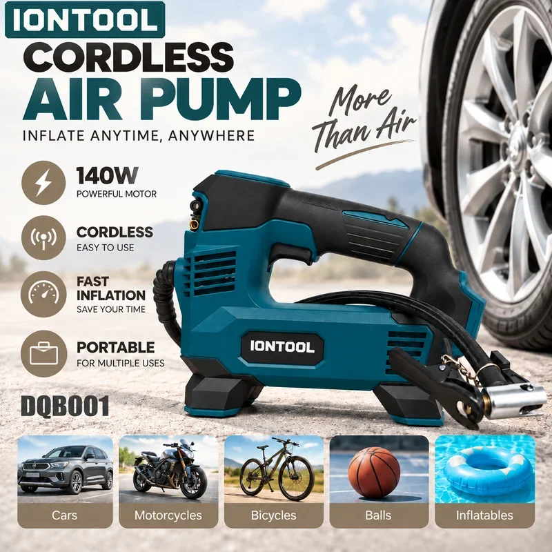 Cordless Tire Inflator 150Psi - IONTOOL 무브러시 무선 에어펌프: 자동차 타이어