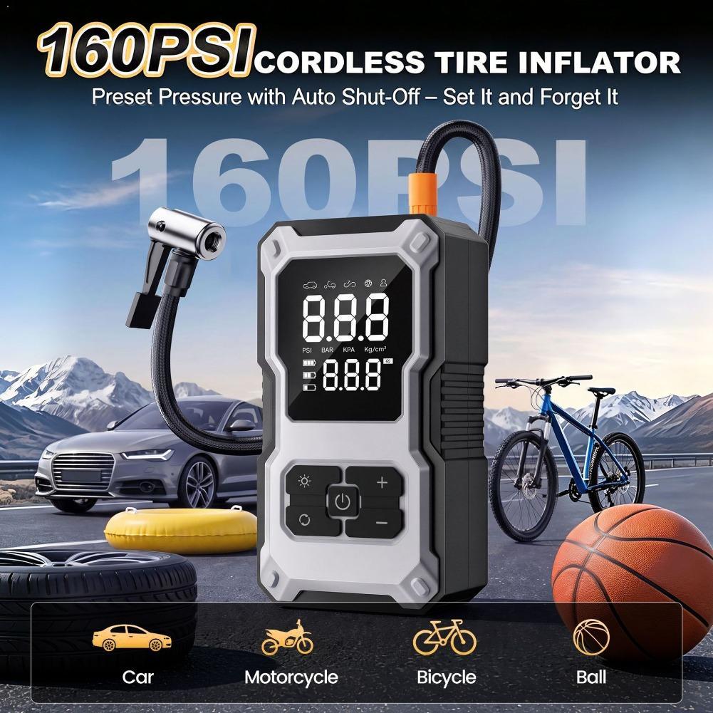 Portable Air Compressor 12V Digital - 150PSI 휴대용 차량용 점프 스타터 겸