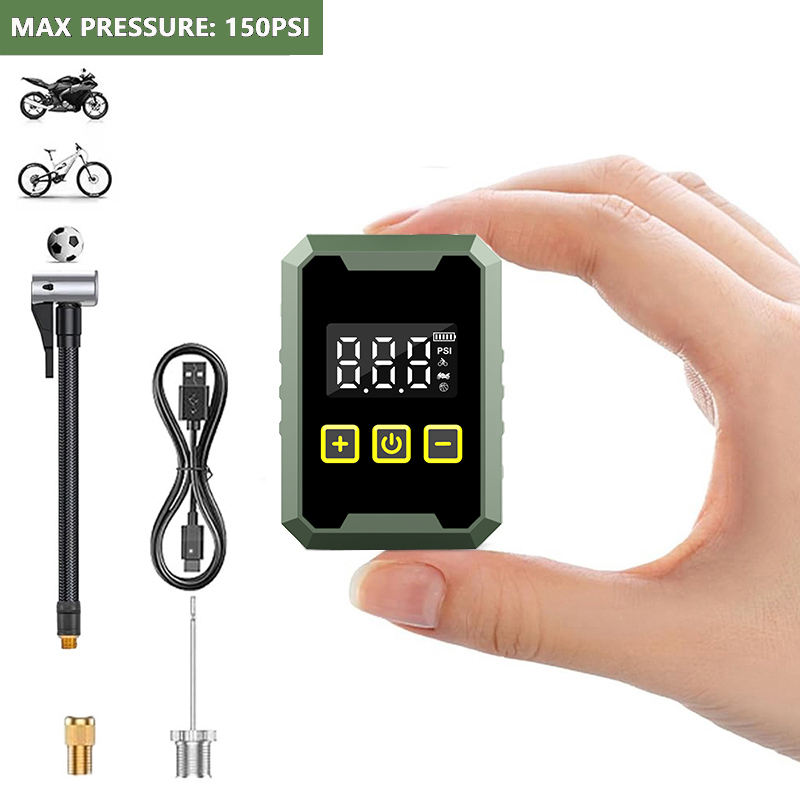 Digital Tire Pressure Gauge Rechargeable - 150PSI 미니 에어 펌프, 디지털 압력