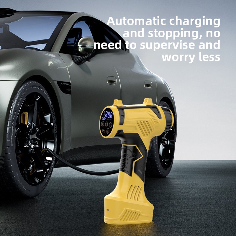 Cordless Air Pump 20V Battery - 무선 노란색 에어 펌프 자동차 타이어