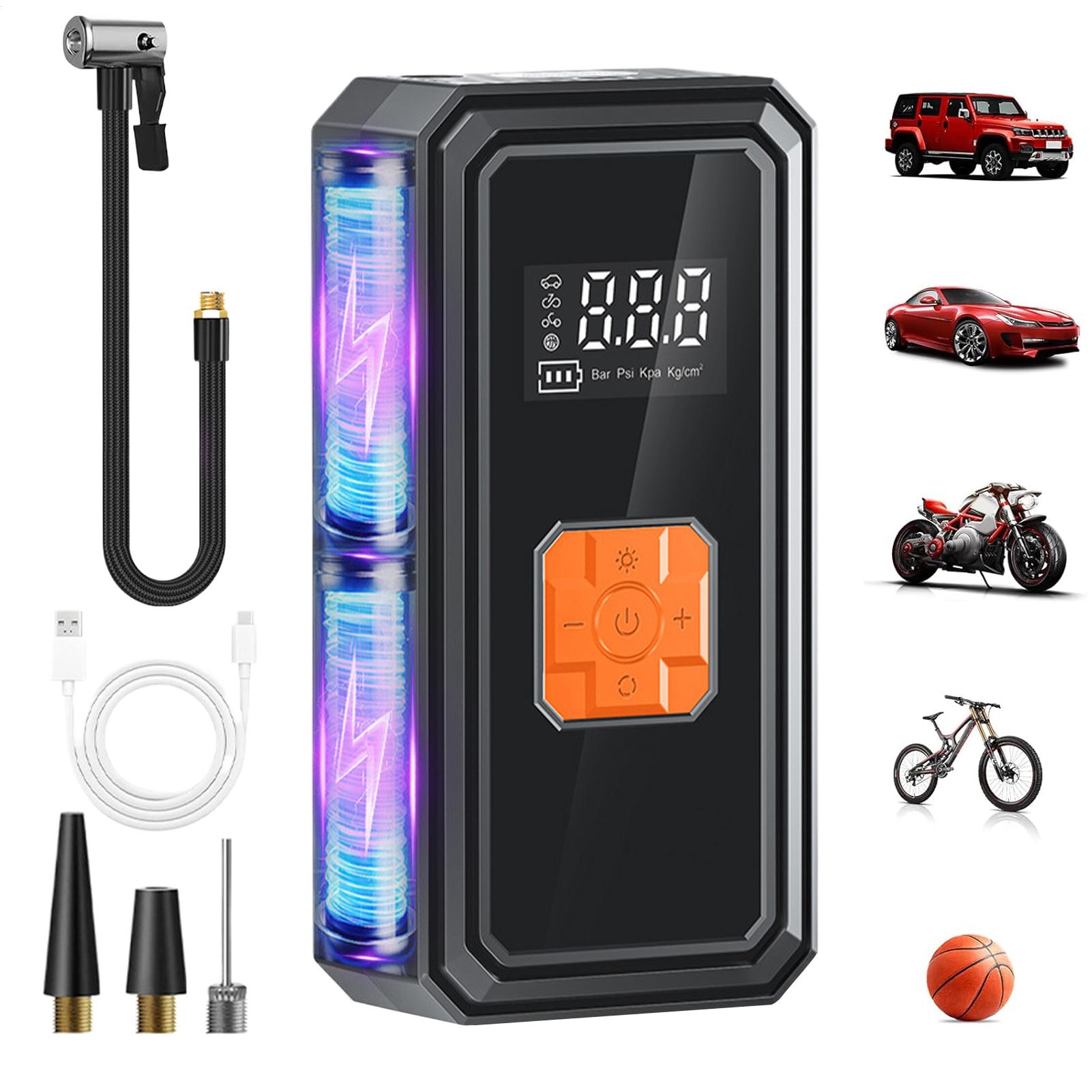 디지털 압력계가 있는 자동차 에어 펌프 무선 타이어 인 - Cordless Inflator For Car Bike Ball 리뷰 및 가격