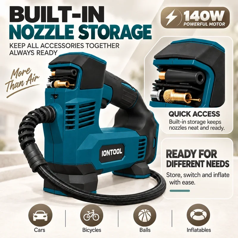 IONTOOL 무브러시 무선 에어펌프: 자동차 타이어  - Cordless Tire Inflator 150Psi 리뷰 및 가격